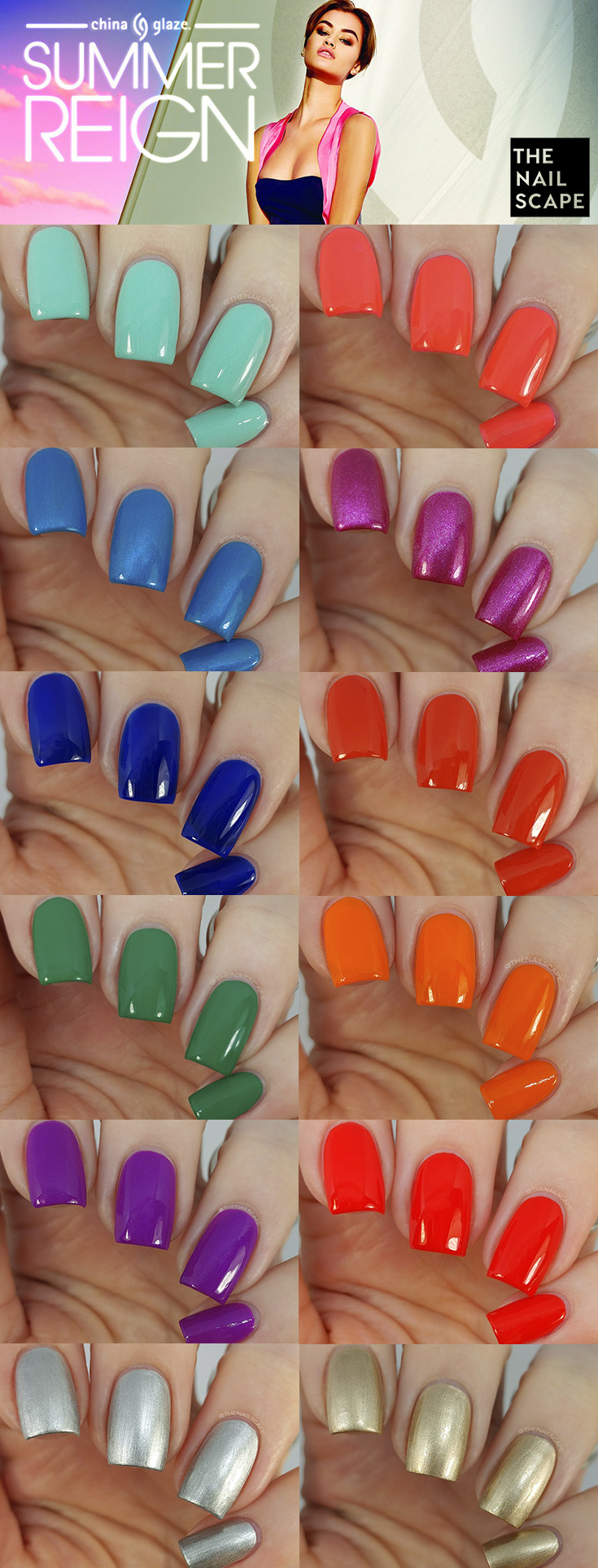 CHINA GLAZE SUMMER REIGN SWATCHES on The Nailscape